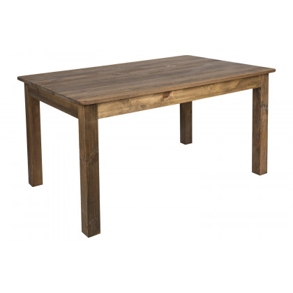 BLNK HERCULES Rectangular Antique Rustic Solid Pine Farm Dining Table - 38"W x 60"L