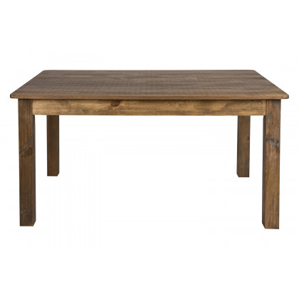 BLNK HERCULES Rectangular Antique Rustic Solid Pine Farm Dining Table - 38"W x 60"L