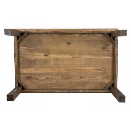 BLNK HERCULES Rectangular Antique Rustic Solid Pine Farm Dining Table - 38"W x 60"L
