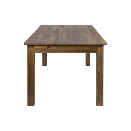 BLNK - HERCULES Antique Rustic Farm Table Set with 6 Cross Back Chairs and Cushions