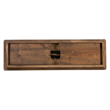 BLNK HERCULES Series Antique Rustic Folding Farm Table and Four Bench Set - Natural, 40"W x 8'L
