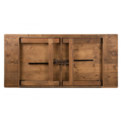 BLNK - HERCULES Series Antique Rustic Folding Farm Table Set with 4 Cross Back Chairs and Cushions