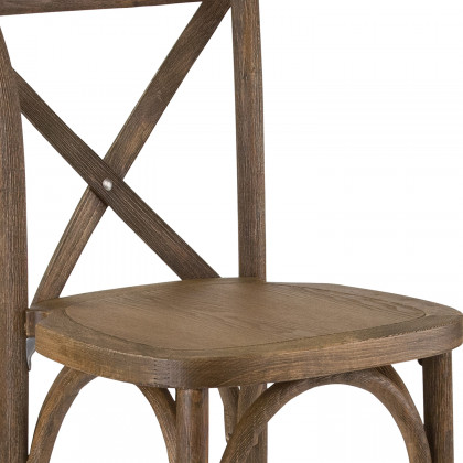 BLNK HERCULES Series Wood Dark Antique Cross Back Bar Stool