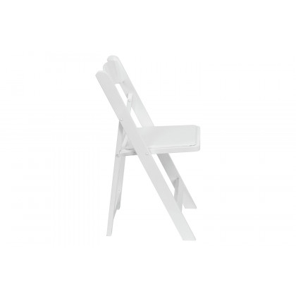 BLNK HERCULES Series Wood Folding Chair with Vinyl Padded Seat - White