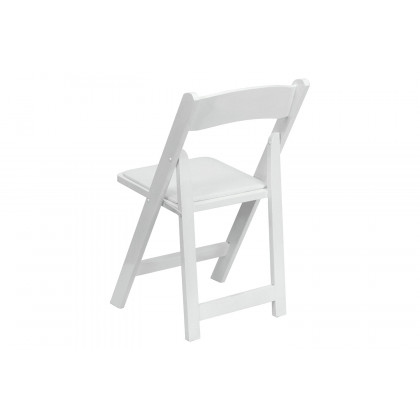 BLNK HERCULES Series Wood Folding Chair with Vinyl Padded Seat - White