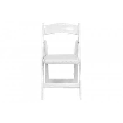 BLNK HERCULES Series Wood Folding Chair with Vinyl Padded Seat - White