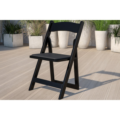 BLNK - HERCULES Series Wood Folding Chair with Vinyl Padded Seat