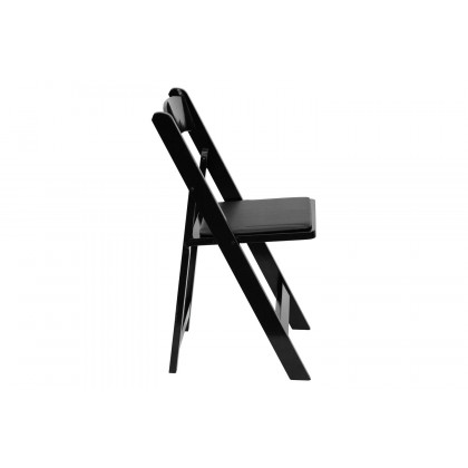 BLNK HERCULES Series Wood Folding Chair with Vinyl Padded Seat - Black
