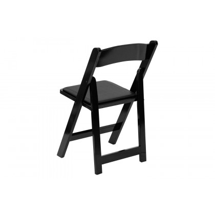 BLNK HERCULES Series Wood Folding Chair with Vinyl Padded Seat - Black