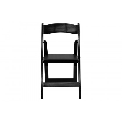 BLNK HERCULES Series Wood Folding Chair with Vinyl Padded Seat - Black