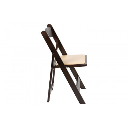 BLNK HERCULES Series Wood Folding Chair with Vinyl Padded Seat - Chocolate