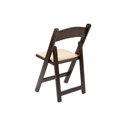 BLNK HERCULES Series Wood Folding Chair with Vinyl Padded Seat - Chocolate