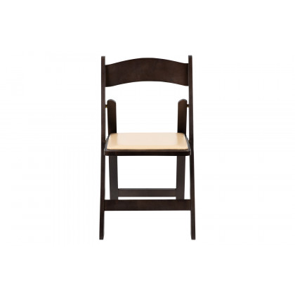 BLNK HERCULES Series Wood Folding Chair with Vinyl Padded Seat - Chocolate