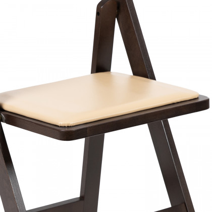 BLNK HERCULES Series Wood Folding Chair with Vinyl Padded Seat - Chocolate