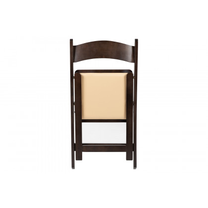 BLNK HERCULES Series Wood Folding Chair with Vinyl Padded Seat - Chocolate