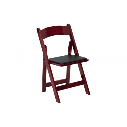 BLNK HERCULES Series Wood Folding Chair with Vinyl Padded Seat - Mahogany