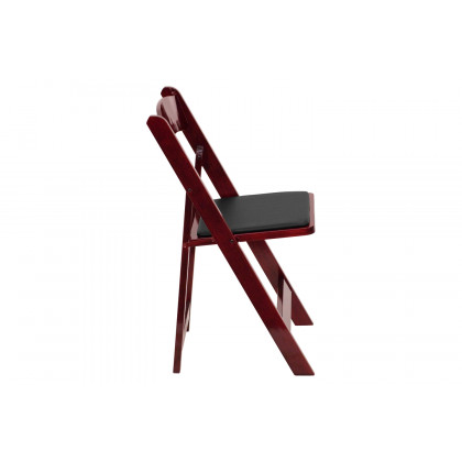 BLNK HERCULES Series Wood Folding Chair with Vinyl Padded Seat - Mahogany