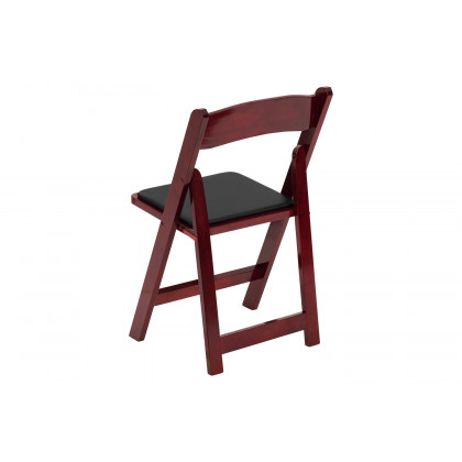 BLNK HERCULES Series Wood Folding Chair with Vinyl Padded Seat - Mahogany