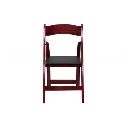 BLNK HERCULES Series Wood Folding Chair with Vinyl Padded Seat - Mahogany