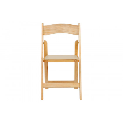 BLNK HERCULES Series Wood Folding Chair with Vinyl Padded Seat - Natural