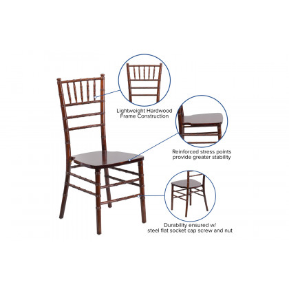 BLNK HERCULES Series Wood Chiavari Chair - Fruitwood