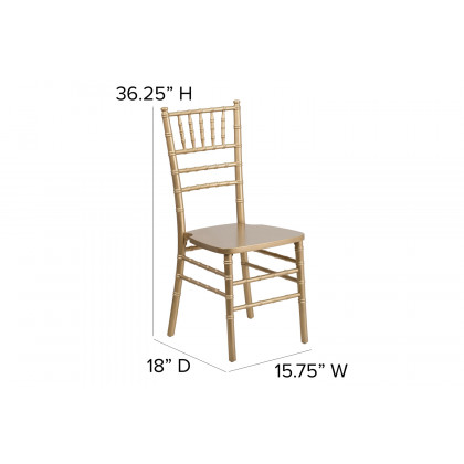 BLNK HERCULES Series Wood Chiavari Chair - Gold