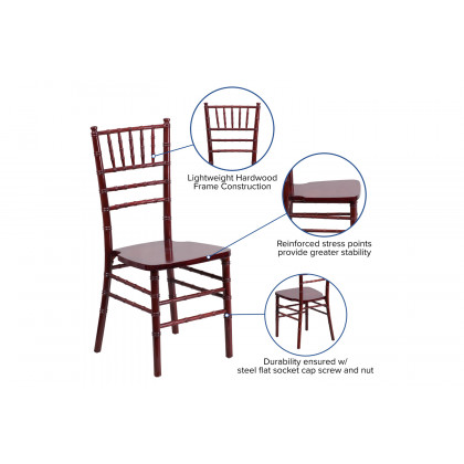 BLNK HERCULES Series Wood Chiavari Chair - Mahogany