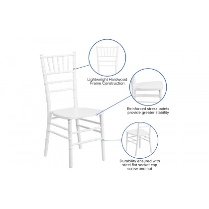 BLNK HERCULES Series Wood Chiavari Chair - White
