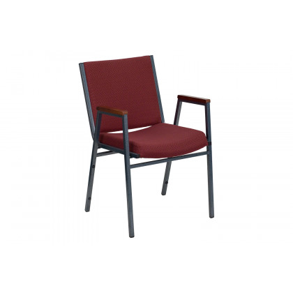 BLNK HERCULES Series Fabric Heavy Duty Stack Chair with Arms - Burgundy Patterned