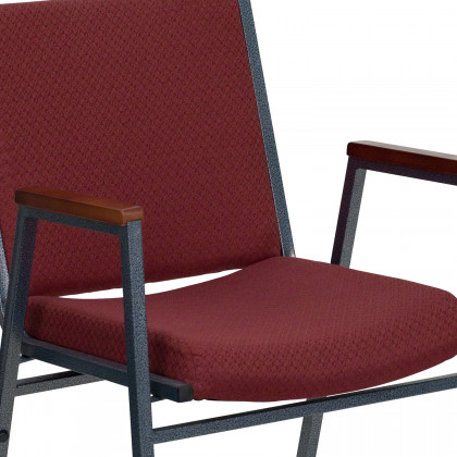 BLNK HERCULES Series Fabric Heavy Duty Stack Chair with Arms - Burgundy Patterned