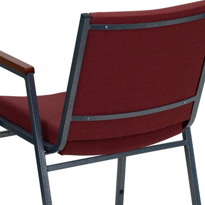 BLNK HERCULES Series Fabric Heavy Duty Stack Chair with Arms - Burgundy Patterned