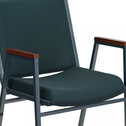 BLNK HERCULES Series Fabric Heavy Duty Stack Chair with Arms - Green Patterned