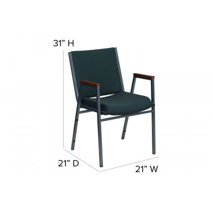 BLNK HERCULES Series Fabric Heavy Duty Stack Chair with Arms - Green Patterned