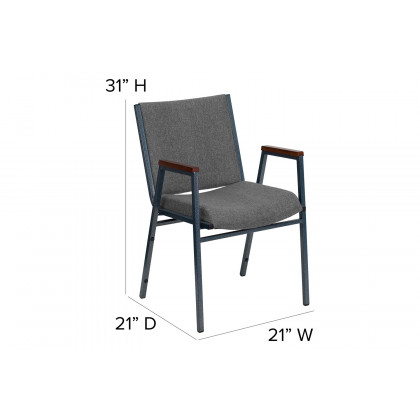 BLNK HERCULES Series Fabric Heavy Duty Stack Chair with Arms - Gray
