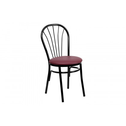 BLNK HERCULES Series Vinyl Fan Back Metal Chair - Burgundy