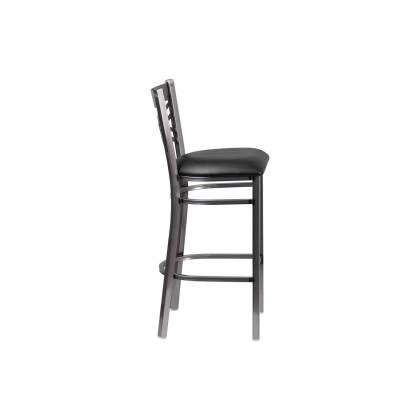 BLNK - HERCULES Series Clear Coated Metal "X" Back Restaurant Bar Stool with Vinyl Seat