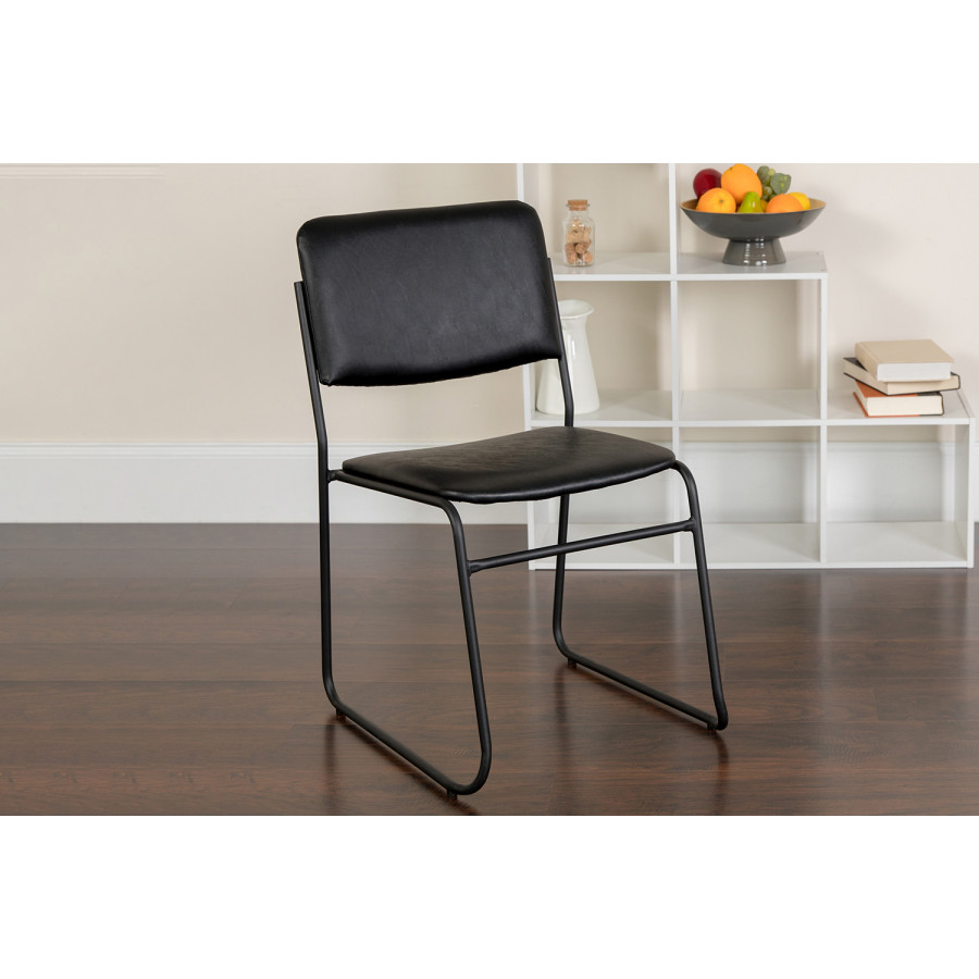 BLNK - HERCULES Series Vinyl High Density Stacking Chair with Sled Base