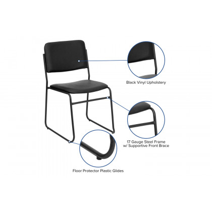 BLNK - HERCULES Series Vinyl High Density Stacking Chair with Sled Base