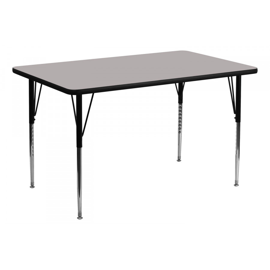 BLNK Wren Rectangular HP Laminate Activity Table - Gray, 24"W x 48"L, with Standard Height Adjustable Legs