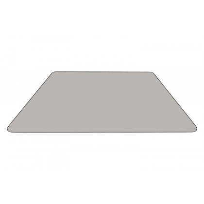 BLNK Wren Trapezoid HP Laminate Activity Table - Gray, 22.5"W x 45"L, with Short Height Adjustable Legs