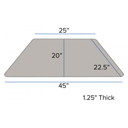 BLNK Wren Trapezoid HP Laminate Activity Table - Gray, 22.5"W x 45"L, with Short Height Adjustable Legs