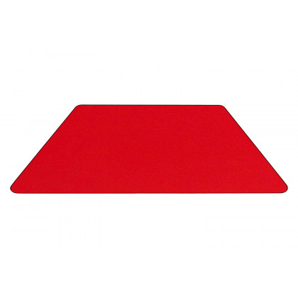 BLNK Wren Trapezoid HP Laminate Activity Table - Red, 22.5"W x 45"L, with Standard Height Adjustable Legs