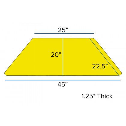 BLNK Wren Mobile Trapezoid HP Laminate Activity Table - Yellow, 22.5"W x 45"L, with Standard Height Adjustable Legs