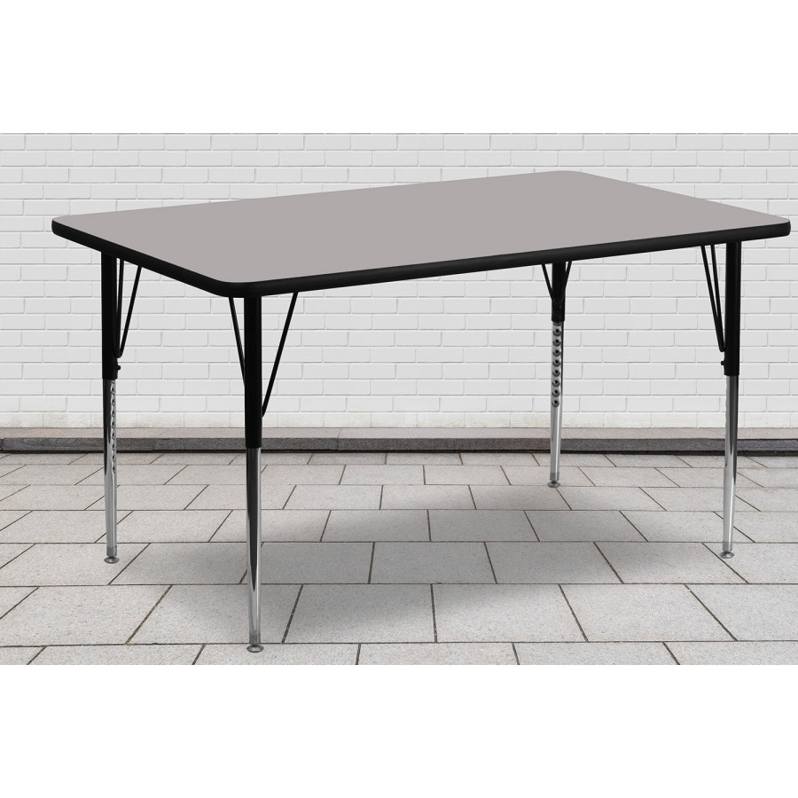 BLNK Wren Rectangular HP Laminate Activity Table - Gray, 24"W x 60"L, with Standard Height Adjustable Legs