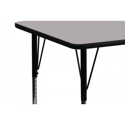 BLNK Wren Rectangular HP Laminate Activity Table - Gray, 24"W x 60"L, with Standard Height Adjustable Legs