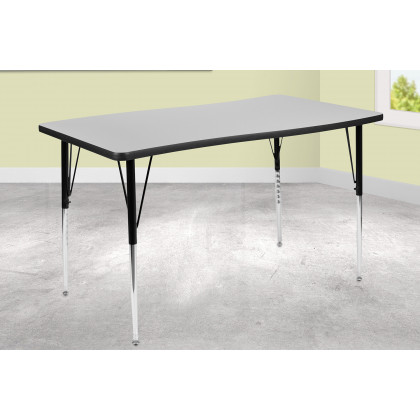 BLNK - Wren Rectangular Thermal Laminate Wave Flexible Collaborative Activity Table
