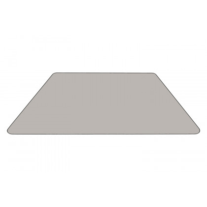 BLNK Wren Trapezoid Thermal Laminate Activity Table - Gray, with Short Height Adjustable Legs