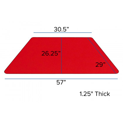 BLNK Wren Mobile Trapezoid Thermal Laminate Activity Table - Red, with Standard Height Adjustable Legs