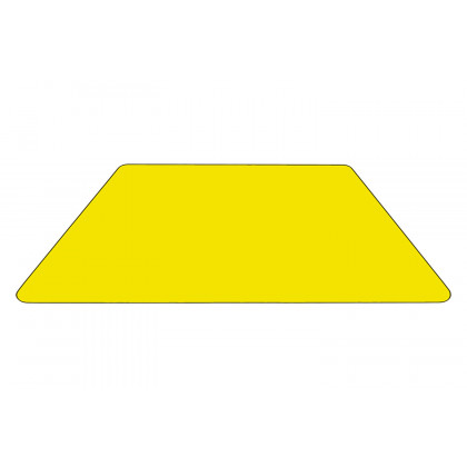 BLNK Wren Trapezoid Thermal Laminate Activity Table - Yellow, with Short Height Adjustable Legs