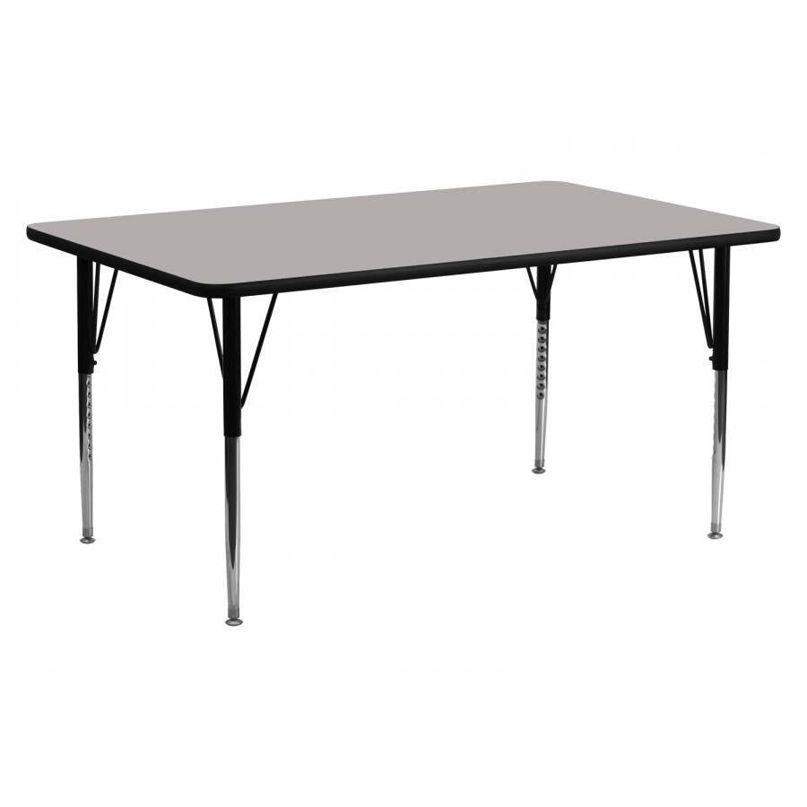 BLNK Wren Rectangular HP Laminate Activity Table - Gray, 30"W x 72"L, with Standard Height Adjustable Legs